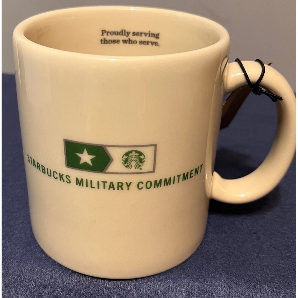 Starbucks Military Commitment Mug 14oz HF Coors Made in USA Cream 2017 NWT